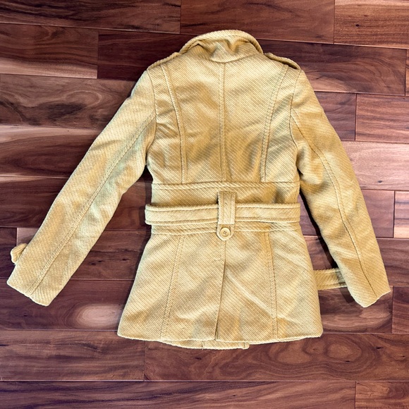 Lane Crawford Yellow Belted Peacoat size Medium - Picture 3 of 6